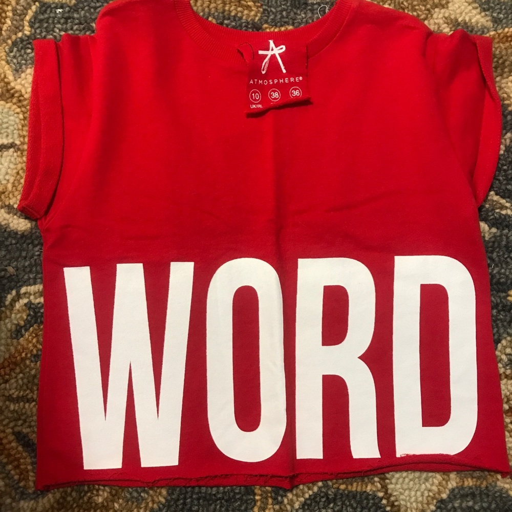 Atmosphere crop top “word up”